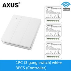 차량스위치 방수커넥터 릴레이 자동차부품 AXUS RF 433Mhz 스위치 무선 벽 86 패널 송신기 안전 AC 110V 220V 조명 램프용 인터럽터, 13 3gang-w-LS, 13 3gang-w-LS