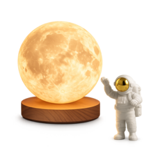 회전 달 무드등 18cm 회전형 달 무드등 + 우주인 피규어 세트 (3단 밝기조절 USB)