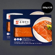 냉동 칠레산 건염 참 훈제연어 슬라이스, 2개, 250g
