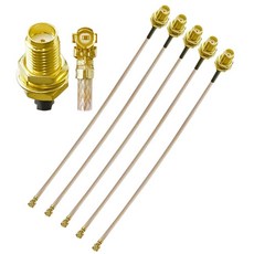 [ 896360 ] 아호에피 RG178 UFL SMA 동축 케이블 5개 U.FL to 암 피그테일 점퍼 - IPX MHF1 10cm(4인치) 저손실 연장 와이파이 라디오