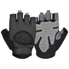 HAILAN 健身手套 蜂巢式止滑透氣耐磨 加壓護腕 半指運動手套, 黑色, 1個