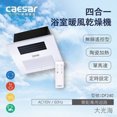 CAESAR凱撒 DF240 無線遙控型 浴室暖風乾燥機 陶瓷加熱 定時設定, 1個