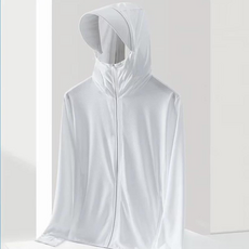 GUEFOON 男款冰絲連帽防曬外套天藍色, 3XL140-155斤（6205）
