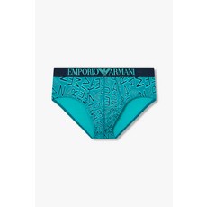엠포리오 아르마니 EMPORIO ARMANI UNDERWEAR 남성 로고 밴딩 패턴드 폴리 브리프_터콰이즈 0815111029 2412479280 435983