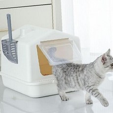 반려묐 밀폐형 지붕형 출입구 실내용 배변용기 냄새차단 위생관리 청소편리, 1개, 상세페이지 참조