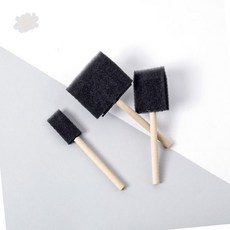 나무 손잡이 스펀지 헤드 물감 도포 넓은 면적 채색 공예 작업 미술 수업 리폼, 1개