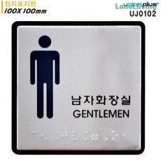 로넬리빙 유니온 점자표지판 남자 화장실 안내판 알루미늄 100x100mm UJ0102, 본상품선택, 상세페이지 참조, 상세페이지 참조