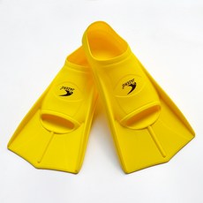 JAZERO 矽膠短蛙鞋 游泳訓練潛水適用 自由泳蛙泳短蛙鞋 軟硬適中, 黃色,S(內長22-24CM), 黃色