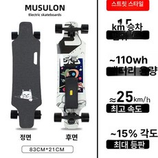전동스케이트보드 크루져 전기 입문용 출퇴근 미니 전동보드 무선 롱 스타크 고출력 휠, 1개, 옵션 3 15KM