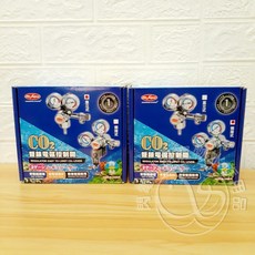 【閃電聯盟】水族先生 雙錶電磁控制閥（直立式/側接式）上開/側路 CO2 二氧化碳 水草缸電磁閥 Mr.Aqua, 1個