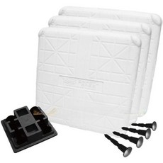 사회인 야구장 고정식 고무 베이스 세트 3개입 앵커 말뚝 포함 야구용품 경기장 훈련장비, 화이트 사각 3종 세트, 1개