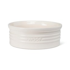 FRINGE 프린지 Studio WOOF 아이보리 미디엄 조각 세라믹 반려동물 그릇 (지름 16.5cm x 높이 6.4cm (6.5 2.5 인치) 91.4ml(32 액량 온스, FRINGE 프린지 Studio WOOF 오브 아이보리