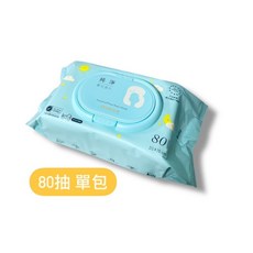 嬰兒濕紙巾 附蓋 80抽/包 台灣製 EDI超純水 無酒精 加厚型濕紙巾 超純水 溼紙巾 紙巾 清潔巾 濕, 1個, 單包 新嬰兒80抽濕紙巾 (綠色)