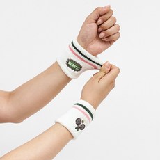 [오드삭스] 손목 여성 남성 밴드 스포츠 테니스 아대 2개 세트, IVORY, 1개