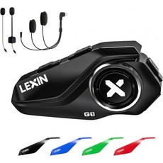 LEXIN G1 오토바이 블루투스 헤드셋 헬멧 스피커 2가지 타입 마이크 포함 핸즈프리 통화 음악 GPS 기능 IP67 방수 HD 스테레오 고음질 사운드 4가지 색상 페이스플레, G1 No Intercom