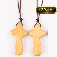 토브몰 원목 십자가 차량걸이 백미러 장식 우드 자동차 감성 인테리어, 2개, 베이지