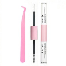 초강력 속눈썹 연장 2종 세트 (본드&실러 10ml+족집이), 1개, Pink/White + Tweezers