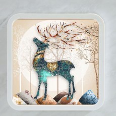 제이에스리빙 접이식 무타공 화장실 수납장 욕실 옷 보관함, 북유럽풍 뿔사슴, 1개