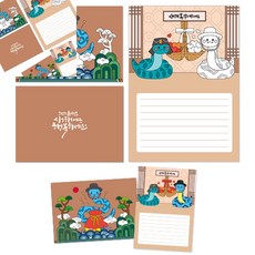 사땨 만들기대장 푸른뱀 새해 연하장 만들기 4 연하봉투 어린이 미술키트