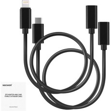 NEEWER 3.3ft/1m 2 in 1 AUX 케이블 3.5mm TRS - USB C/iOS 오디오 iPhone 16 Pro Max 15 14 13 12 Android Sa, LM7