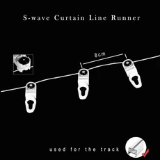 S폴드 커튼용 전기 후크 스네이크 테이프 바퀴 달린 웨이브 라인 러너 6cm, 1m, 02 line runner 8cm, 1개