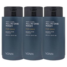 보닌 올인원워시 바디앤헤어 포맨 보타닉허브 컴플렉스 250ml x3, 3개