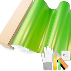 코랄 매트 골드 그린 카멜레온 메탈릭 컬러 시프트 색상 변경 비닐 랩 자동차 스티커 데칼 스티커 필름 시트 기포 방지 공기 방출 기술 도구 세트 4.9 x 1.5m(1.6 x