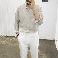 Ador 經典克里斯亞麻9色春秋夏中領長袖襯衫