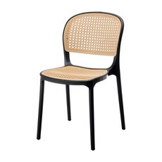 北歐風編織椅 餐椅 化妝椅 書桌椅 白色, 黑, 1個