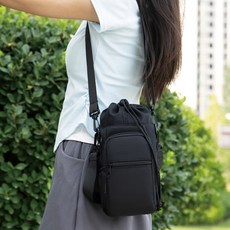 텀블러 크로스백 방수 산책용 휴대용 텀블러백 크로스 물병가방 운동 직장인 보틀백, 1개, 블랙