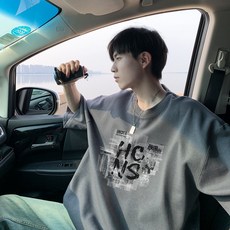 투니스 남성 라운드넥 프린팅 루즈핏 반소매 티셔츠