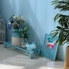 올리코드 강화유리 모니터 받침대 인테리어 선반 인테리어 받침대 데스크테리어, 민트