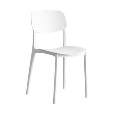 北歐風一體成型牛角椅, 靠背貝背椅白色, 1件