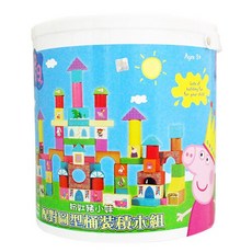 Peppa Pig 積木桶裝組 佩佩豬 堆疊木頭積木