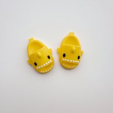 라부부 팝바트 슬리퍼 17cm Labubu 상어 슬리퍼 시리즈 인형슈즈 귀여운 액세서리, 17CM 라부 신발 인형 없음, 옐로우 상어 슬리퍼