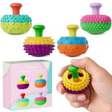 어린이 성인용 실리콘 엄지 로커 피젯 장난감 자폐증 ADHD 불안을 위한 스트레스 완화 감각 장난감 4개 재미있는 질감 도구 사무실 책상 장난감 스타킹 스터퍼 여성 남, Rainbow-4pcs