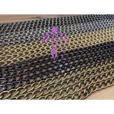 Antipas安提帕斯手工皮革扁平型鍊條 高品質 一單位50cm (可多單位不剪斷), 1個, 黑色,10mm(50公分1單位)