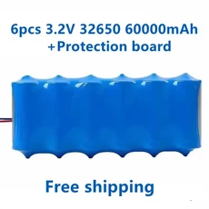 3.2V 32650 리튬 이온 태양광 램프 배터리 태양광 조명용 보호 패널 포함 대용량, 05 6pcs