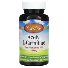 칼슨 아세틸 l-카르니틴 500mg 베지 캡슐 60정 acetyl L-carnitine, 1개