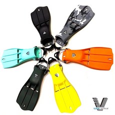 V.DIVE 威帶夫 F537 技潛橡膠蛙鞋 彈簧扣式, F537 YE 艷黃,L