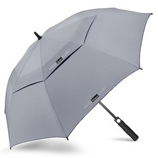 NINEMAX 골프 우산 137.2cm(54인치) 자동 열림 대형 더블 캐노피 통기성 오버사이즈 스틱 우산 엑스트라 라지 방풍 방수 비용(네이비), 회색