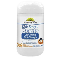 Nature's Way 然萃維 孩童魚油DHA300mg咀嚼軟膠囊 柳橙風味, 1罐, 50顆