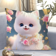 애니 캐릭터 소파쿠션 양면 소파 쿠션 솜 포함 세탁가능 고탄력 청소년용 애니쿠션 디지털 프린트 애니 캐릭터 트렌디한 스타일 안락감, 귀여운 애완동물 1-27, 40 x 40CM (솜포함 양면쿠션)