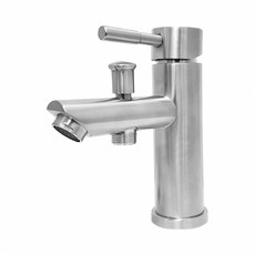 蝴蝶衛浴 304不鏽鋼單孔兩用龍頭 冷熱混合二合一面盆龍頭套房龍頭, 1個, 全配 簡配