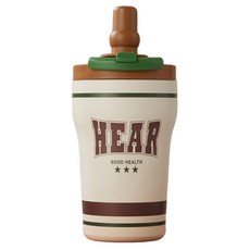 Tiger Pavilion 레트로 캠퍼스 디자인 아이스 텀블러, 1개, 550ml, 다크 브라운