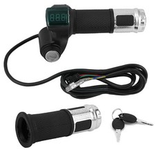 QWORK E-Bike 스로틀 그립 1쌍 전기 자전거 스쿠터 트위스트 그립 12V-84V 자전거 및 세발자전거용, QWORK E-Bike 스로틀 그립 1쌍, 전기 자전거