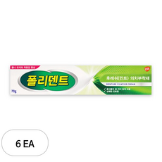 폴리덴트 후레쉬 민트 의치 부착재 70g, 1개입, 6개