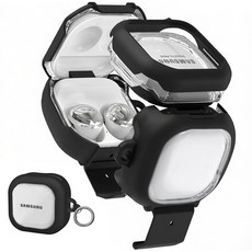 적용 갤럭시 버즈 4 케이스 갤럭시 버즈 4 프로 케이스 잠금 기능 SK010 AYOUOK, 1개, 블랙, 갤럭시 버즈4 프로/버즈4