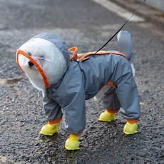帶尾巴小狗狗雨衣四腳防水全包泰迪比熊雪納瑞小型犬寵物雨天衣服, 【衝鋒雨衣】蒂安綠包尾（帶牽引環）,XS（建議體重1-3斤）, 1個