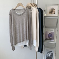 天絲泊羅紋假兩件舞蹈服女特薄設計感瑜伽服練功服長袖t恤上衣女